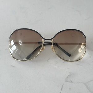 Gucci Sunglasses- LIKE NEW!! Gold & Black Metal Italy 63 mm